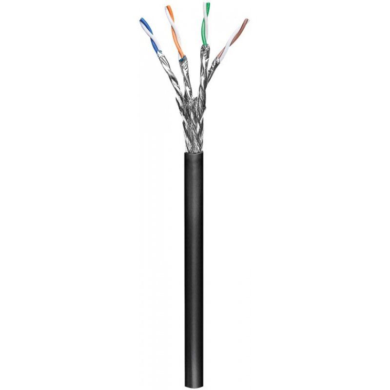 Outdoor Netzwerkabel Cat.7 S/FTP (PiMF) (schwarz, 100 Meter)