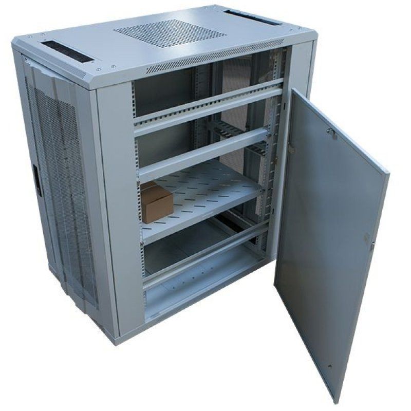 ALLNET Netzwerkschrank 19" 22HE B600/T1000mm perforierte Blechtüren Lichtgrau SNB-Serie