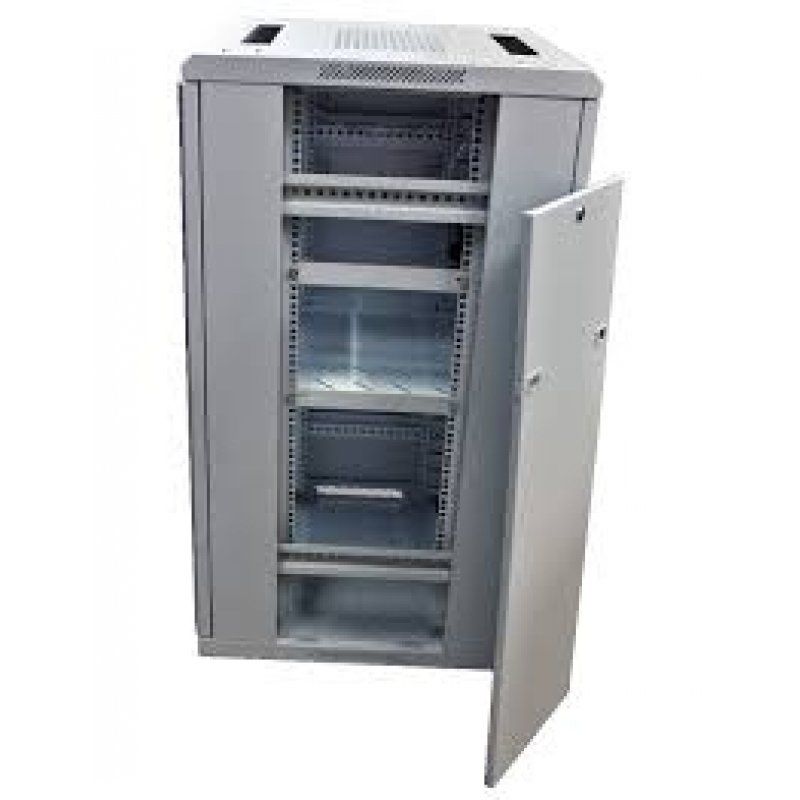 ALLNET Netzwerkschrank 19" 12HE B600/T1000mm Glastür Lichtgrau SNB-Serie