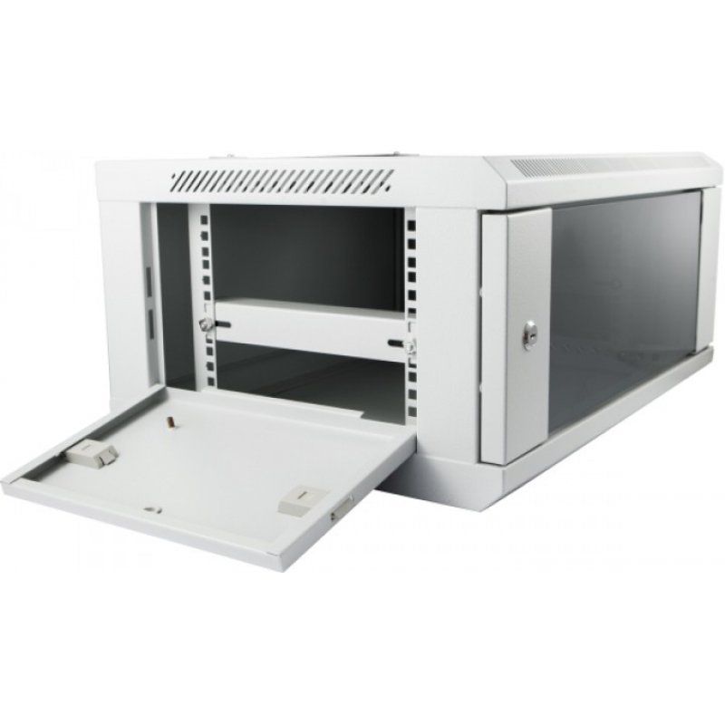 ALLNET Netzwerkschrank 19" 4HE 1-teilig T450mm Lichtgrau SMC-Serie
