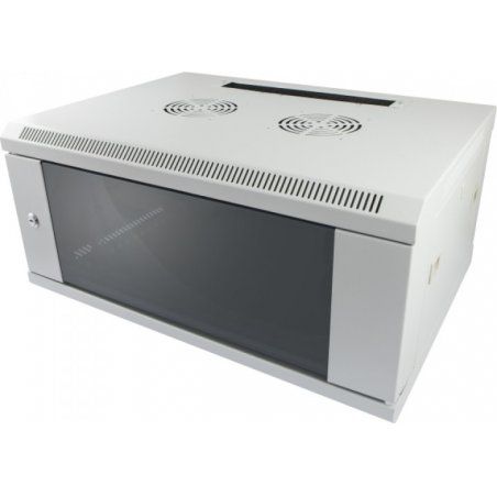ALLNET Netzwerkschrank 19" 6HE 1-teilig T450mm Lichtgrau SMC-Serie