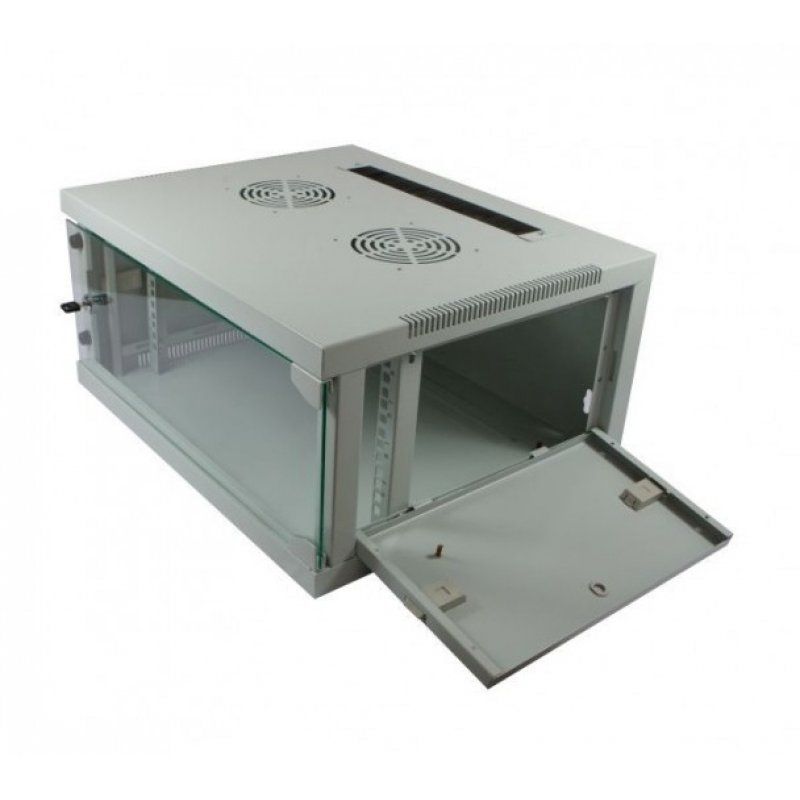 ALLNET Netzwerkschrank 19" 6HE 1-teilig T444/B541mm Lichtgrau SMQ-Serie