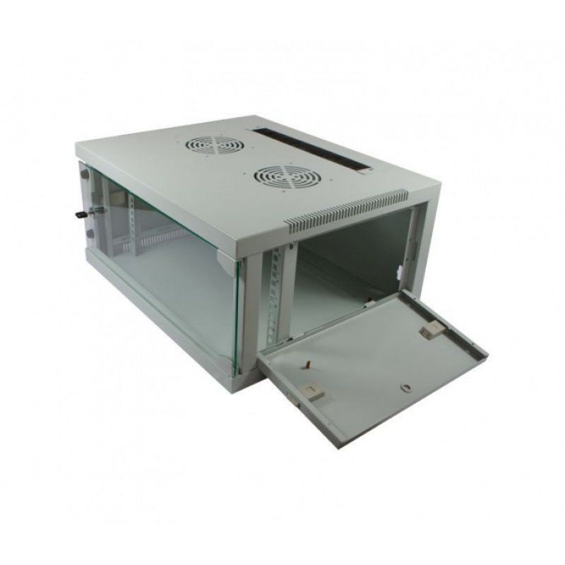 ALLNET Netzwerkschrank 19" 4HE 1-teilig T444/B541mm Lichtgrau SMQ-Serie