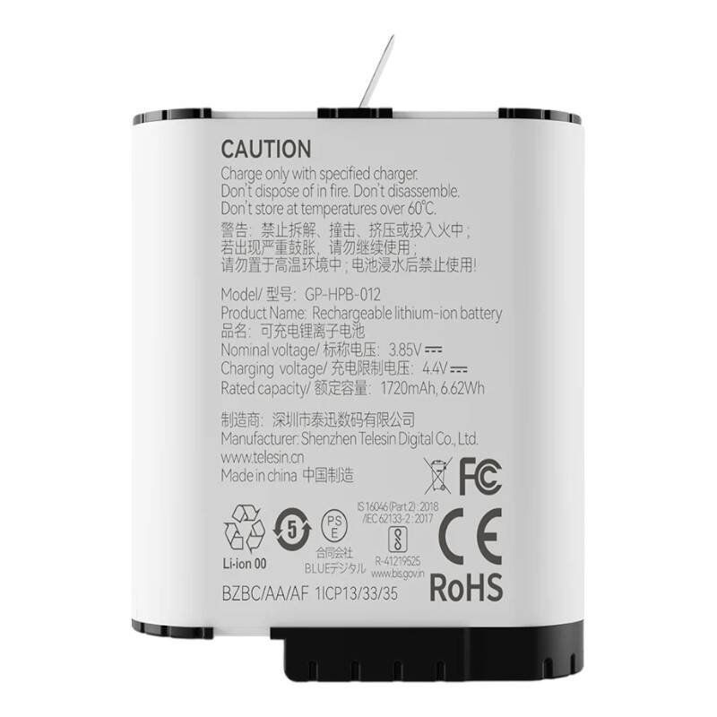 High performance stamina battery TELESIN for GoPro Hero 12/11/10/9