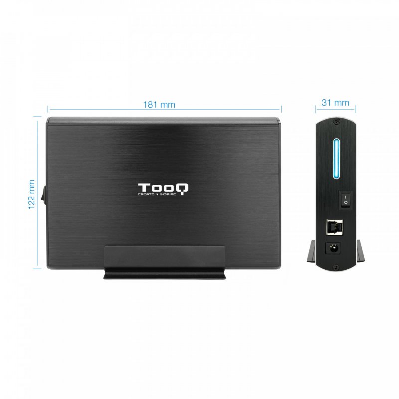 TooQ TQE-3531B storage drive enclosure HDD enclosure Black 3.5"