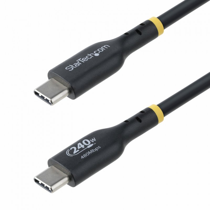StarTech.com Câble de Recharge USB-C de 4m, Cordon USB-C Certifié USB-IF, 240W PD EPR, Câble Chargeur USB 2.0 Type-C