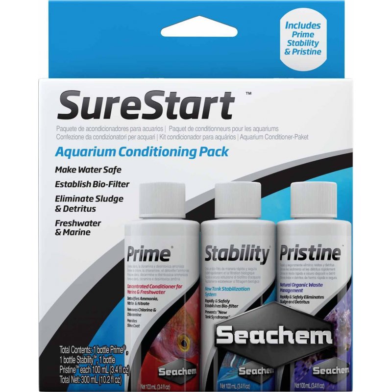 SEACHEM - Sure Start (Prime, Stability, Pristine 100Ml) - (159.0022)
