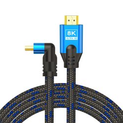 Savio HDMI (M) v2.1 cable angled 8K HDR Dynamic OFC copper 5m CL-175 câble HDMI 3 m HDMI Type A (Standard) Noir