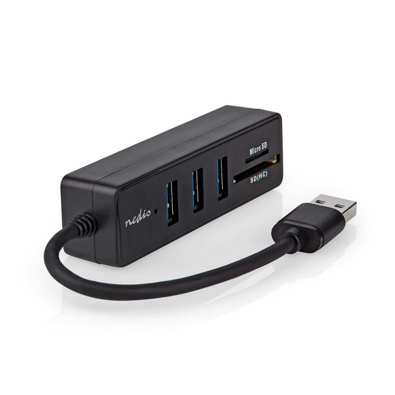 Nedis CCGB61250BK01 interface hub USB 3.2 Gen 1 (3.1 Gen 1) Type-A 5000 Mbit/s Black
