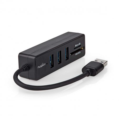 Nedis USB-Hub USB-A Stecker 3x USB A Buchse - 5-Port port(s), USB 3.2 Gen 1, Stromversorgung über USB, 5 Gbps, SD &