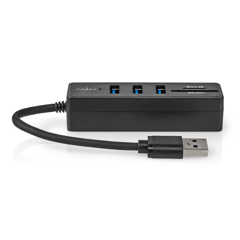 Nedis USB-Hub USB-A Stecker 3x USB A Buchse - 5-Port port(s), USB 3.2 Gen 1, Stromversorgung über USB, 5 Gbps, SD &