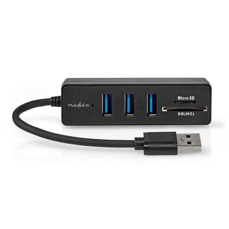 Nedis CCGB61250BK01 interface hub USB 3.2 Gen 1 (3.1 Gen 1) Type-A 5000 Mbit/s Black