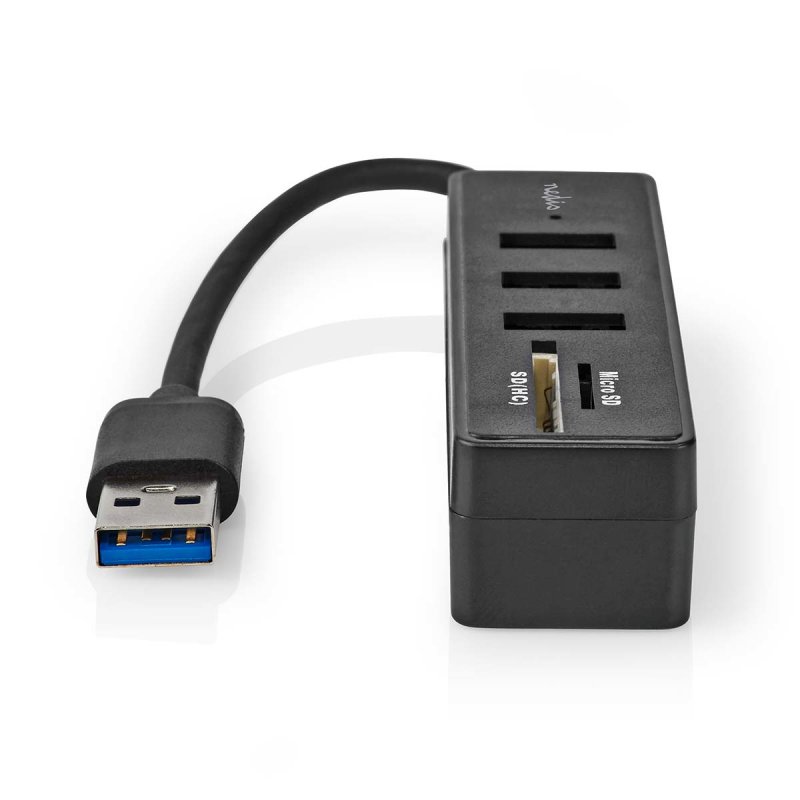 Nedis USB-Hub USB-A Stecker 3x USB A Buchse - 5-Port port(s), USB 3.2 Gen 1, Stromversorgung über USB, 5 Gbps, SD &