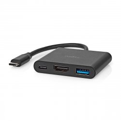 Nedis USB Multi-Port-Adapter USB 3.2 Gen 1 - USB-C™ Stecker, HDMI™ Ausgang, USB-A Buchse, USB-C™ Buchse, 5 Gbps,