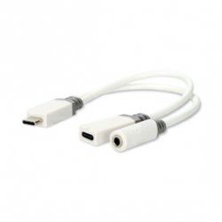 Nedis CCBW64922WT01 câble vidéo et adaptateur 0,1 m USB Type-C USB Type-C 3.5mm Blanc