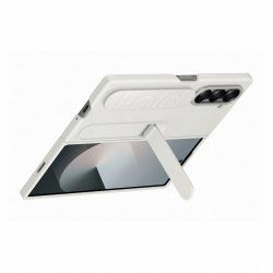 Samsung Silicone Stand Case with Strap für Galaxy Fold6, Weiß