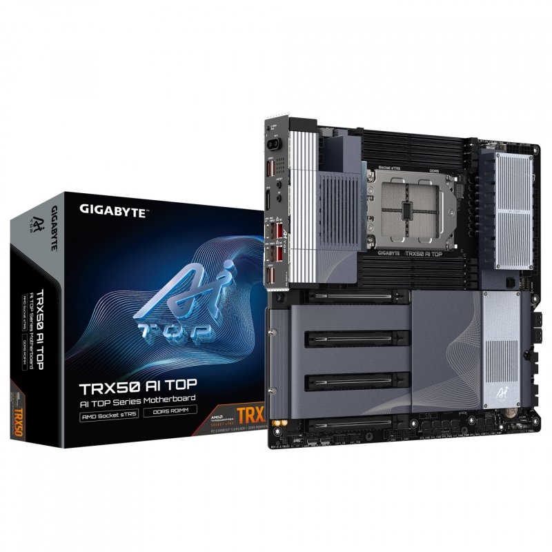 GIGABYTE TRX50 AI TOP - Prend en charge les processeurs AMD Ryzen PRO 7000, VRM numérique 16 8 4 phases, jusqu'à