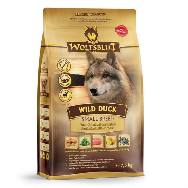 Wolfsblut - Wild duck, small breed, adult 7,5kg - (wb047)