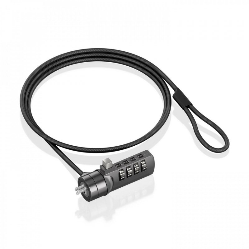 CABLE SEGURIDAD AISENS CERRADURA COMBINACION KENSINGTON 1.5M NEGRO