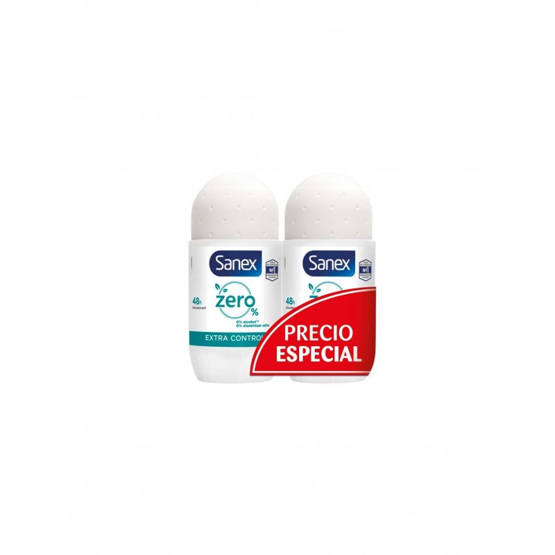 SANEX DEO ROLL ON DERMO ZERO EXTRA CONTROL 50 ML DUPLO