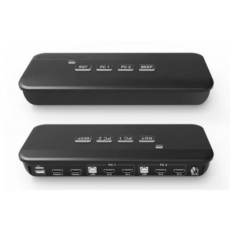Switch KVM 2x1 Dual HDMI 4k@60Hz / USB 2.0