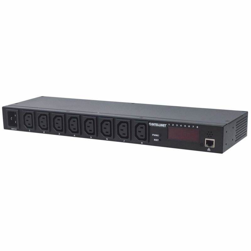 Intellinet 19 Intelligent 8-Port PDU 19 Rackmountable C13 Intelligent Power Distribution Unit Monitors Power 