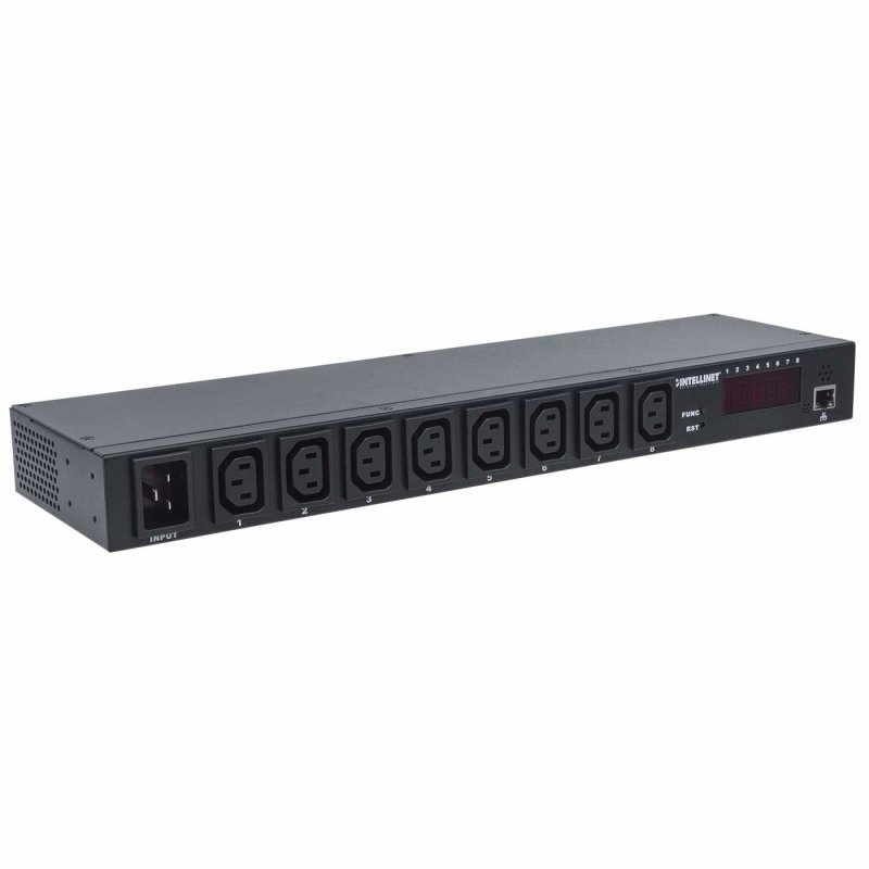 Intellinet 19 Intelligent 8-Port PDU 19 Rackmountable C13 Intelligent Power Distribution Unit Monitors Power 