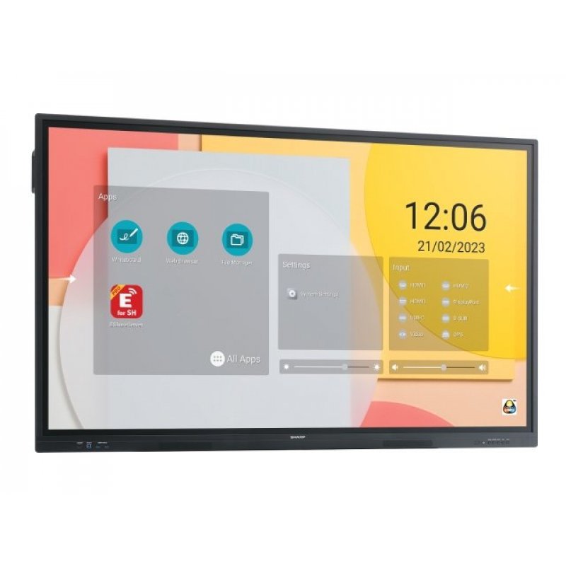 Sharp PN-LC752 Écran plat de signalisation numérique 190,5 cm (75") LCD Wifi 450 cd/m² 4K Ultra HD Noir Écran