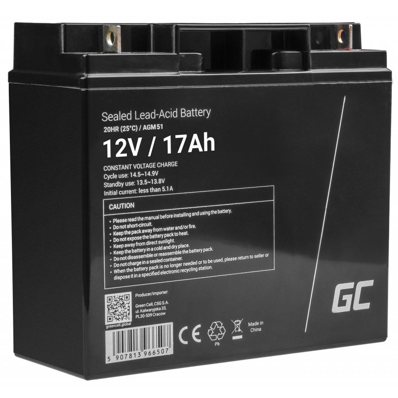 Green Cell AGM51 batterie de véhicule Sealed Lead Acid (VRLA) 17 Ah 12 V