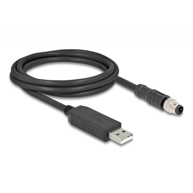 DeLOCK 64258 sensor/actuator cable 1.8 m M8 USB 2.0 Type-A Black