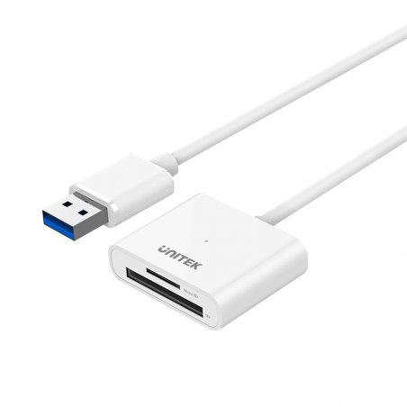 UNITEK Y-9321 lecteur de carte mémoire USB 3.2 Gen 1 (3.1 Gen 1) Type-A Blanc