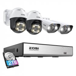 IP Camera ZOSI 2 pcs C296 WiFi 5MP & 2 pcs C182 WiFi 8MP NVR 8ch 2TB HDD