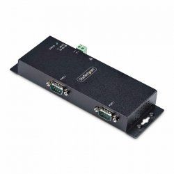 StarTech.com 2-Port Serial to Ethernet Adapter, IP Serial Device Server For Remote RS232 Devices, Wall/DIN Rail