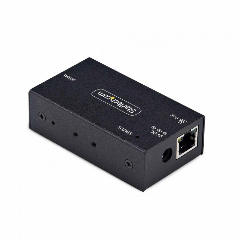 StarTech.com 1-Port Serial to Ethernet Adapter, 802.3af PoE IP Serial Device Server For Remote RS232 Devices, Wall/DIN