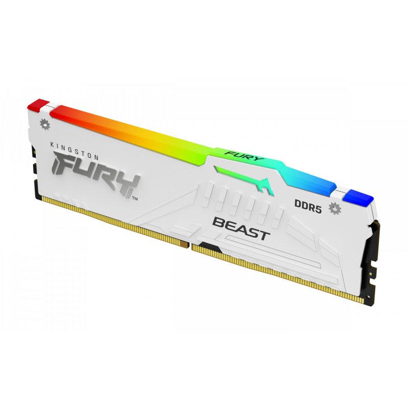 Kingston Technology FURY Beast 32GB 6000MT/s DDR5 CL36 DIMM (Kits de 2) White RGB EXPO
