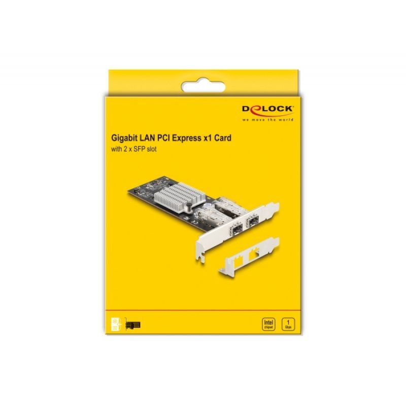 DeLock PCI Express x1 Karte zu 2 x SFP Slot Gigabit LAN i350