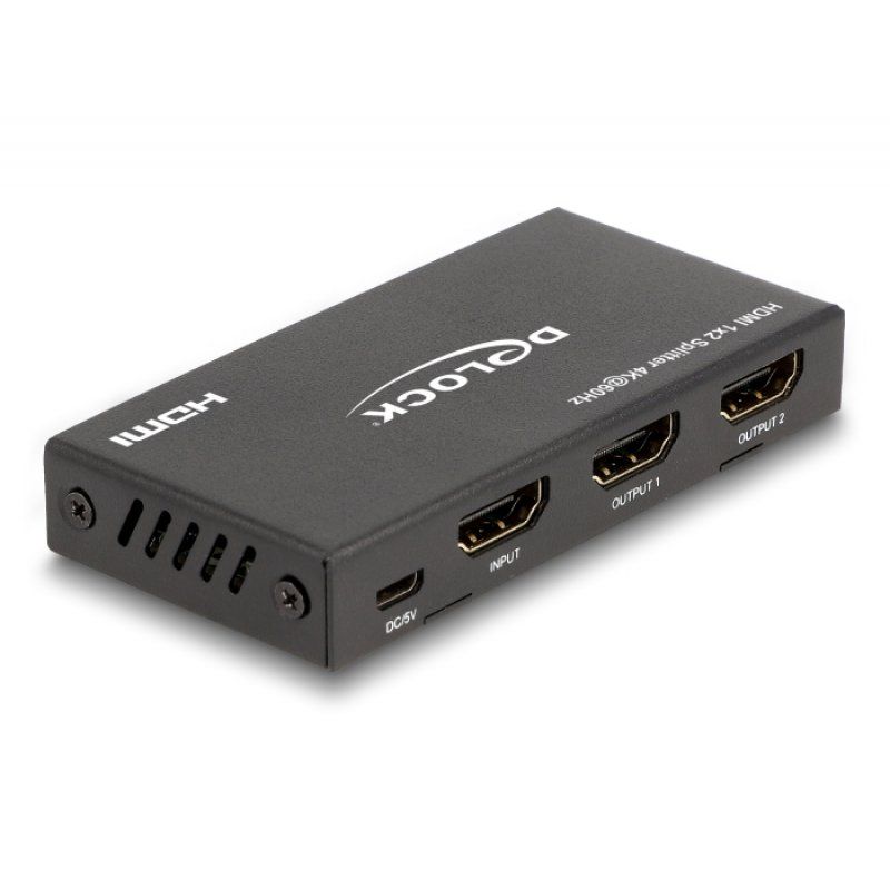 DeLock HDMI Splitter 1 x HDMI in zu 2 x HDMI out 4K 60 Hz