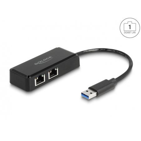 DeLock USB Typ-A Adapter zu 2 x Gigabit LAN