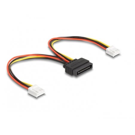 DeLock SATA Stromkabel 15 Pin Stecker zu 2 x Floppy 4 Pin