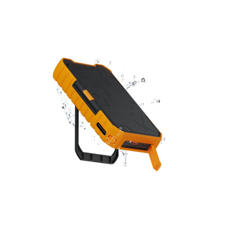RUGGED SOLAR POWERBANK 10.000 BLACK ORANGE