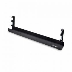 StarTech.com Under Desk Cable Management Tray, Length Adjustable Cable Organizer, Clamp-On Installation, No Drilling