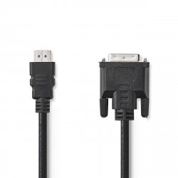 NEDIS HDMI™ -Kabel | HDMI™ Stecker | DVI-D 24 1-Pin Stecker | 1080p | Vernickelt | 2.00 m | Gerade | PVC | Schwarz