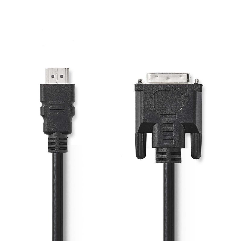 NEDIS HDMI™ -Kabel | HDMI™ Stecker | DVI-D 24 1-Pin Stecker | 1080p | Vernickelt | 2.00 m | Gerade | PVC | Schwarz