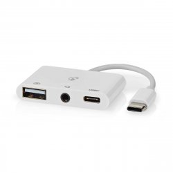 Nedis USB Multi-Port-Adapter USB 2.0 - USB-C™ Buchse, USB-A Buchse, USB-C™ Buchse, 3.5 mm Buchse, 480 Mbps