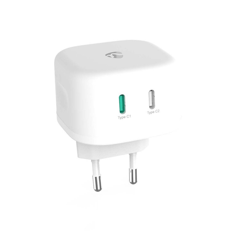 Nedis Netzladegerät | 45 W | GaN | Schnellladefunktion - 2.25 A / 3.0 A | Anzahl der Ausgänge: 2 | 2x USB-C™ |