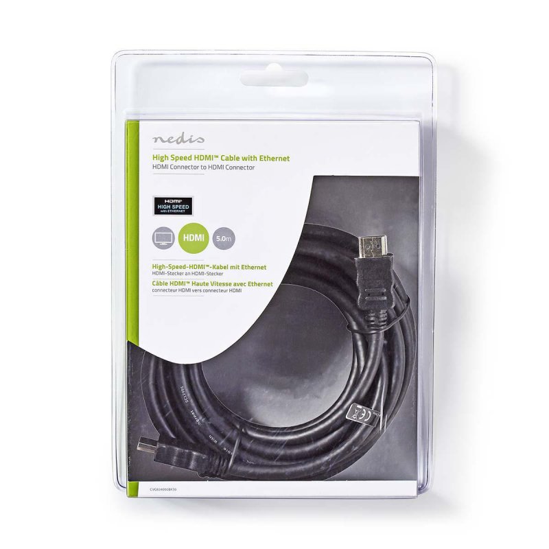 Nedis High Speed ??HDMI ™ Kabel mit Ethernet | HDMI™ Stecker - HDMI™ Stecker | 4K@30Hz | ARC | 10.2 Gbps | 5.00 m