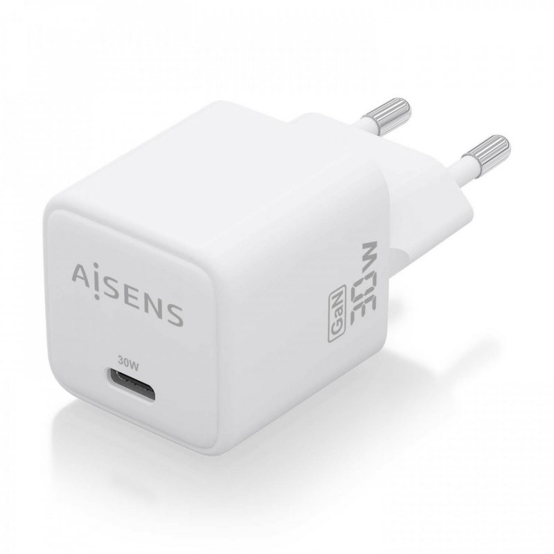 CARGADOR AISENS GAN 30W 1XUSB-C PD3.0 QC4.0 BLANCO