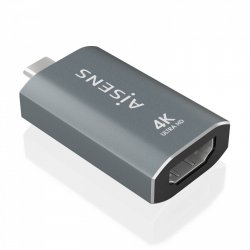 AISENS Aluminum USB-C to HDMU 4K@60Hz Converter Adapter, USB-C/M-HDMI/H, Gray
