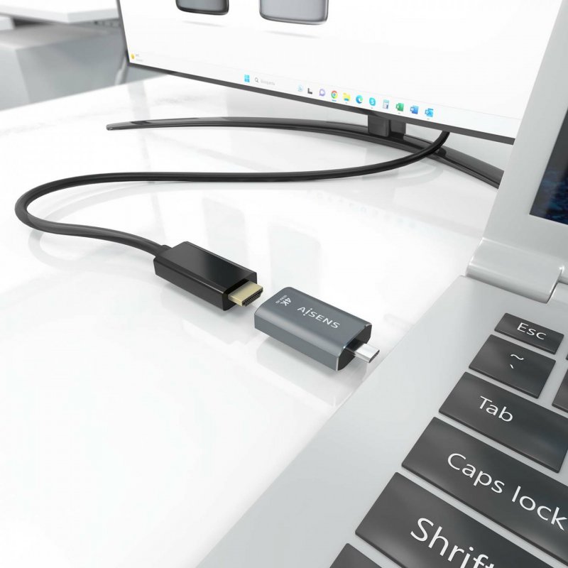 ADAPTADOR CONVERSOR AISENS ALUMINIO USB-C/M A HDMI 4K@60HZ/H GRIS