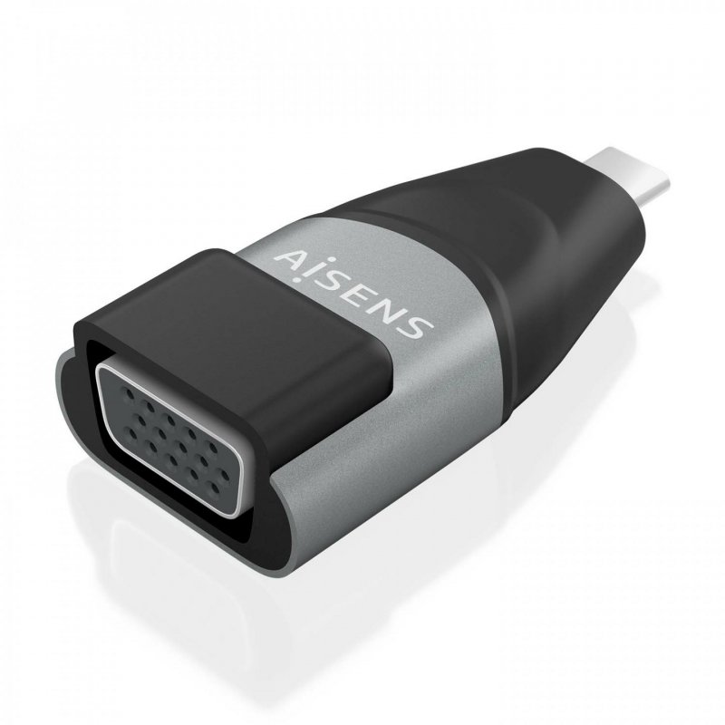 ADAPTADOR CONVERSOR AISENS ALUMINIO USB-C/M A VGA HDB15/H GRIS
